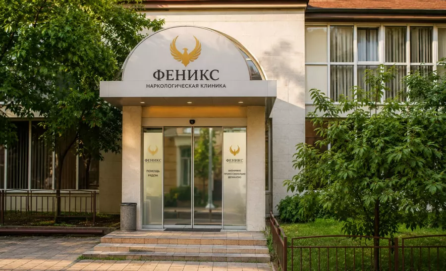 Вход в наркологическую клинику «Феникс» в Дмитрове